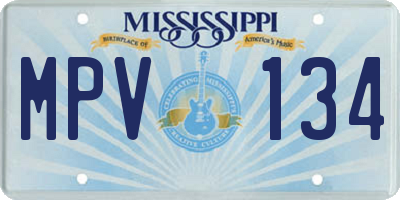 MS license plate MPV134