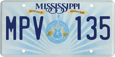 MS license plate MPV135