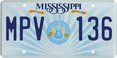 MS license plate MPV136