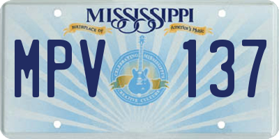 MS license plate MPV137