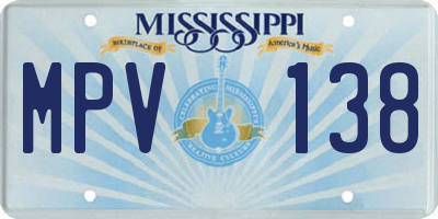 MS license plate MPV138