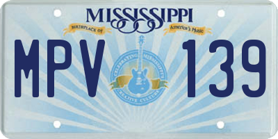 MS license plate MPV139