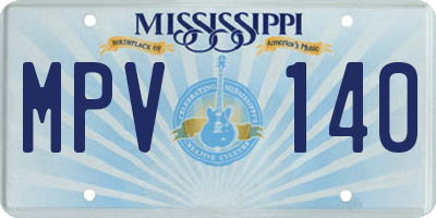 MS license plate MPV140