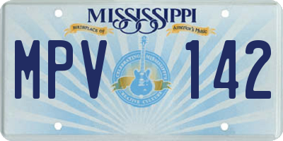 MS license plate MPV142