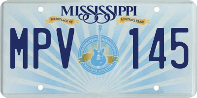 MS license plate MPV145