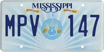 MS license plate MPV147