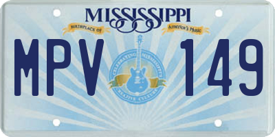 MS license plate MPV149