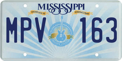 MS license plate MPV163
