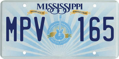 MS license plate MPV165