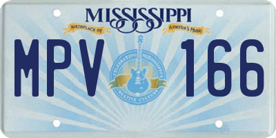 MS license plate MPV166