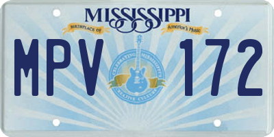 MS license plate MPV172