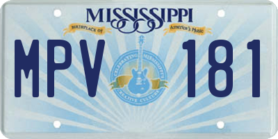 MS license plate MPV181