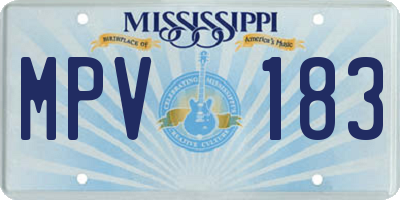 MS license plate MPV183