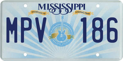 MS license plate MPV186