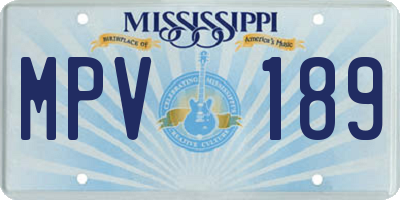 MS license plate MPV189