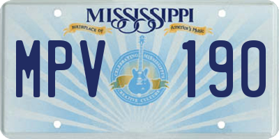 MS license plate MPV190