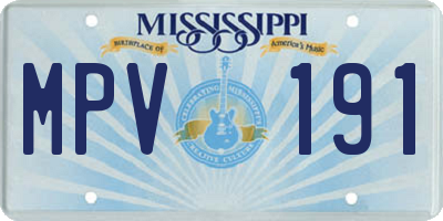 MS license plate MPV191