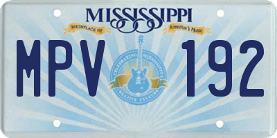 MS license plate MPV192