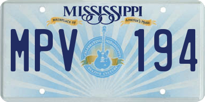 MS license plate MPV194