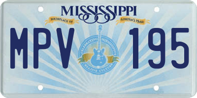 MS license plate MPV195
