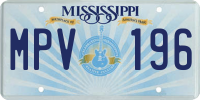MS license plate MPV196