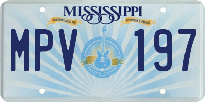 MS license plate MPV197