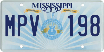 MS license plate MPV198