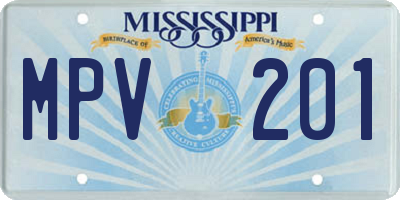 MS license plate MPV201