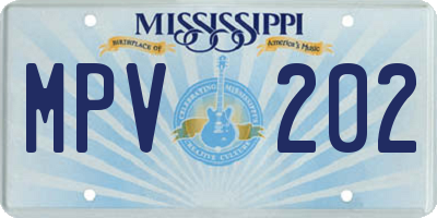 MS license plate MPV202