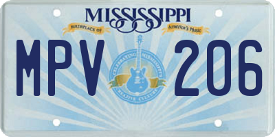 MS license plate MPV206
