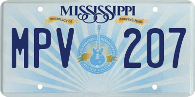 MS license plate MPV207