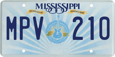MS license plate MPV210