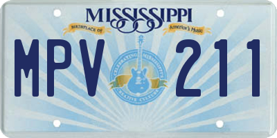 MS license plate MPV211