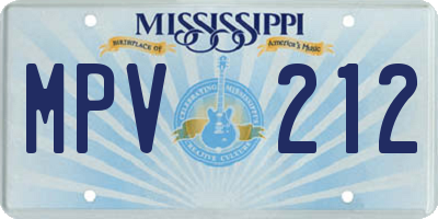 MS license plate MPV212