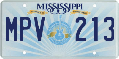 MS license plate MPV213