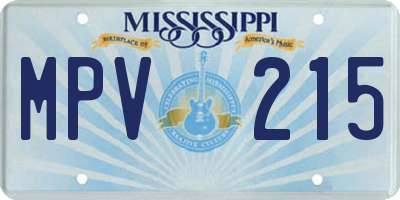 MS license plate MPV215