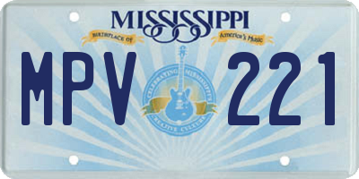 MS license plate MPV221
