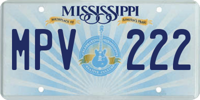 MS license plate MPV222
