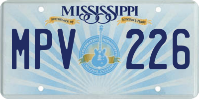 MS license plate MPV226