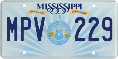 MS license plate MPV229
