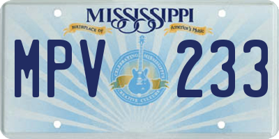 MS license plate MPV233