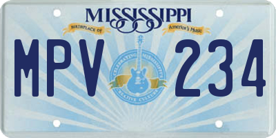 MS license plate MPV234
