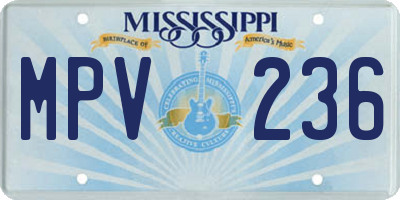 MS license plate MPV236