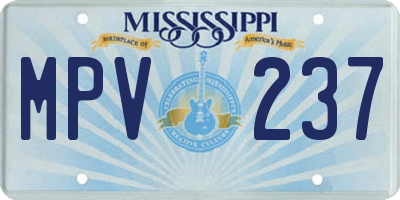 MS license plate MPV237