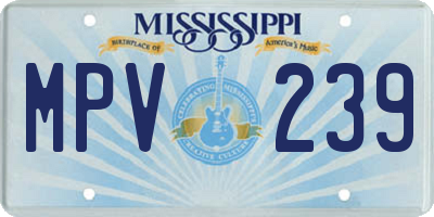 MS license plate MPV239