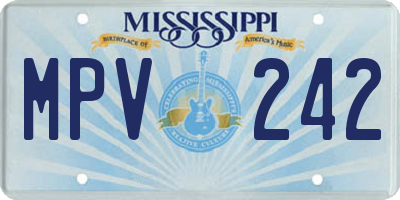 MS license plate MPV242