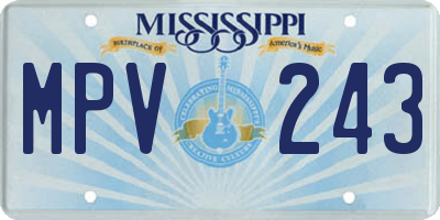 MS license plate MPV243