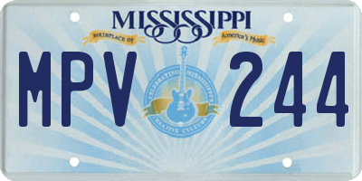 MS license plate MPV244