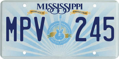 MS license plate MPV245