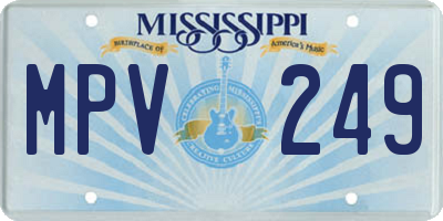 MS license plate MPV249